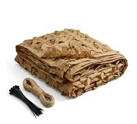 Générique Filet de Camouflage Sable 3x3m 210D Reinforced Camouflage Net Voile D'ombrage Militaire, Filet Camo pour Soleil en Plein Air Thème Parti Décoration Voiture Couvre(9x11M)