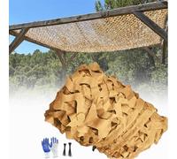Générique Filet de Camouflage Sable 4x6m 210D Reinforced Camouflage Net Voile D'ombrage Militaire, Filet Camo pour Soleil en Plein Air Thème Parti Décoration Voiture Couvre(1.5x7M)