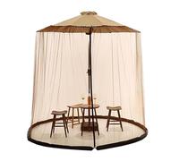 Générique Filet de parapluie extérieur | Filet anti-insectes en polyester,Accessoire de parasol de jardin rond avec porte à double fermeture éclair, pour parasols de table de marché en plein air
