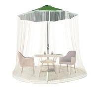 Générique Filet de Parasol de Patio | Filet Anti-Insectes réglable en Polyester pour Parapluie, de Parasol Rond léger à Suspendre, avec Porte à Double Fermeture éclair