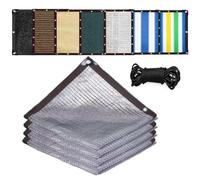 Générique Filet D'ombrage avec Oeillets,Respirant Filet Coupe Vent Protection UV,Voile Ombrage Ajourée Tissu D'ombrage,pour Terrasses Serres Jardins Aménagements Extérieurs,Argent,6x8m