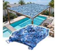 Générique Filet d'ombrage Bleu, Filet Camouflage Protection Solaire 2m 3m 4m 5m 6m 7m 8m 10m Bâche Camouflage terrasse pergola Piscine(9x12 M)