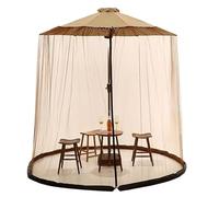Générique Filet Parapluie - Filet Anti-Insectes en Polyester,Accessoire de Parasol de Jardin Rond avec Porte à Double Fermeture éclair, pour parasols de Table de marché en Plein air