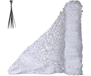 Générique Filets de Camouflage Blanc 1.5x2m,Filets de Camouflage pour la Chasse et Le Camping, Filets d'ombrage, parapluies, décorations, bâches de Protection, Housses de Voiture - Tissu Oxford 210D