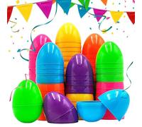 Générique Fillable Easter Eggs | Colourful Reusable Capsules | 24 Pack Hollow Egg Hunt Treat Containers | For Basket Stuffers, Party Favours & Surprise Toys