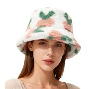 Générique Fille 6 Ans Bassin en Peluche imprimés Frais et élégants pour Femmes avec Un Universitaire Tendance, Mignons et Chauds Chapeaux de pêche d'hiver Juif Homme (White, One Size)