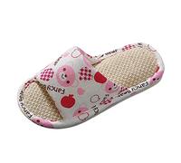 Générique Fille Argenté Orteils Séparés Chaussons garçons Bout Ouvert Coton Lin Confort sans Lacet intérieur Maison Pantoufles pour Filles et garçons Fille Multicolore Confortable (Pink, 32-33)