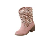 Générique Fille Blanc Cassé Bout Rond Bottines Toes Heel Mid Calf Zipper Birthday Toddler To Big Kid Fille Violet Bout Ouvert Bottes (Red, 33 Big Kids)