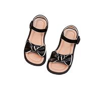 Générique Fille Blanc Cassé Décontractée Sandales modèles princesse chaussures tenue quotidienne petit enfant/grands enfants Fille Vert Orteils Séparés Sandales (Black, 27 Little Child)