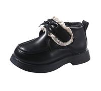 Générique Fille Blanc Décontractée Bottes Girl Bow Fashion Princess Shoes Big Children Two Cotton Thickened Ankle Fille Blanc Mode Bottines (Black, 31 Little Child)