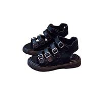 Générique Fille Blanc Extérieur Sandales Summer Soft Bottom High Top Roman Sandals Little Child/Big Kids Fille Bleu Décontractée Sandales (Black, 36 Big Kids)