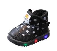 Générique Fille Bottes Orteils Séparés enfants, chaussures chaudes et lumineuses à Led pour bébés filles et garçons, chaussures d'hiver décontractées Fille Bout Composite Bottes (Black, 23.5 Infant)