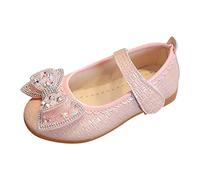 Générique Fille Jaune Football Sandales décontractées fond plat léger strass paillettes crochet boucle robe chaussures de danse Fille Marron Orteils Séparés Sandales (Pink, 31.5 Little Child)