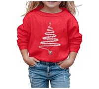 Générique Fille Noël Pull Enfants, Veste Hiver Enfant Bonhomme De Neige du Père Noël Sweatshirt avec Imprimé Noël Confortable Pull Noel Enfant Sportswear Enfant