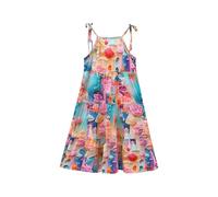 Générique Fille Robe Bustier D'Été Vêtements Imprimé Floral Robe sans Manches Robes Élégant A-Ligne Vêtement Mi-Longue Habillement Décontracté Funky Hauts Commandes en Cours Multicolore, 8-9 Ans