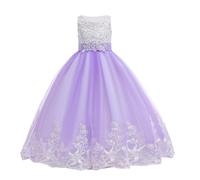 Générique Fille Robe de Mariage Longue Vêtements Tutu Princesse Robe Demoiselle d'honneur Vêtement Luxueuse Robes de Soirée Fête sans Manches Habillement Mon Compte Violet, 4 Ans