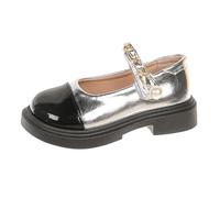 Générique Fille Rose Bout Souple Sandales petites chaussures de printemps et d'automne pour l'école, semelles souples, chaussures pour enfants Fille Jaune Élégant Sandales (Silver, 28 Little Child)