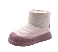 Générique Fille Rouge Bout Cycliste Bottes Boys And Girls Ankle Thick Soles Non Side Zippers Solid Color British Style Fille Blanc Décontractée Bottes (Red, 33 Big Kids)