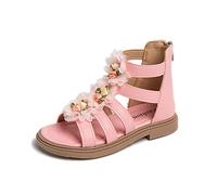 Générique Fille Violet Tennis Sandales Flowers High Top Roman Sandals Little Child/Big Kids Fille Blanc Cassé Bout En Amande Sandales (Red, 32 Big Kids)