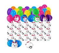 Générique Filled Easter Eggs for Kids - Cute Fun Portable Bunny Pull Back Cars Party Favors | Kids Easter Toys - for Daily Holiday Festival Activities Birthdays Home Travel School Vacation