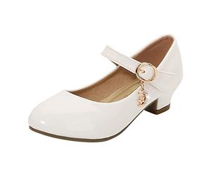Générique Filles Sandales Élégantes Pour Enfants Conforme À Législation Scolaire En Cuir Chaussures Habillées Pour Voie Élégante Sans Accessoires Ni Emballage (White, 35 Big Kids)