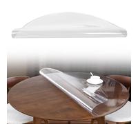 Générique Film de Protection de Table Transparent Nappe de Table Ronde en Plastique 1.5 mm Nappe imperméable en PVC 30-160 cm Tapis de Chaise dépoli/Transparent pour sols durs(Clair,Diameter 54cm)