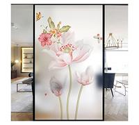 Générique Film Fenetre Vitrail Film décoratif for fenêtre, belle fleur de Lotus, vitrail, autocollants sans colle, statique, givré Pour Fenêtre(Pattern D,70x120cm WxH)
