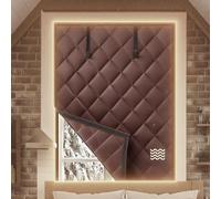 Générique Film Isolant Anti Froid pour fenetre Kit d'isolant Thermique fenêtre Anti Froid Rideau Couverture Thermique occultant Coupe-Vent Résistant aux intempéries(Brun,24x27in/60x70cm)