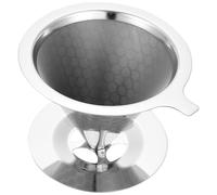 Générique Filtre à Café Réutilisable en Acier Inoxydable 304 Taille Moyenne Base Filtre à Café Conique à Double Maille pour Infusion Manuelle et Cafetière de Bureau