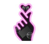 Générique Finger Heart LED Light - Solar Car Heart Light | LED Warning Car Lights | Suction Cup Wireless Lamp with Vibration Sensor | Solar and Type-C Charging | Window Decoration CarAccessory
