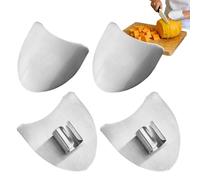 Générique Finger Protectors - Cutting Food Guards, Adjustable Slicing Tool, Ergonomic Shield Design, Kitchen Safety Performance Kit, Cooking Utensil Category, Silver Steel Set for Dicing Fruits