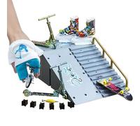Générique Finger Skateboard Ramp Set - 6.3in Alloy PP Mini Skate Park, Finger Bike Scooter Playset, Educational Coordination Toy | Hand Flexibility Concentration Building Gift for Kids Boys Girls
