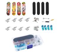 Générique Finger Skateboard - Realistic Mini Fingerboard Toy Set Alloy ABS Trick Board, Creative Skill Game for Home Classroom School Party Playroom Indoor Outdoor