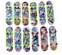 Générique Finger Skateboard Toy - Mini Alloy Skateboard | Non-Slip Durable Finger Board | Small Desk Toy for Coordination, Exercise, Stress Relief, Random Patterns, Fun for Kids and Adults