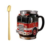Générique Fire Rescue Mug - for The Bravest Among Us, Handcrafted Fire Rescue Car Coffee Mug, Stainless Steel Tumbler, Double-Wall Insulated Cup, for Kitchen and Desktop Decoration (1PCS)
