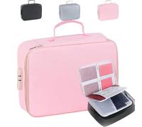 Générique Fireproof Keepsake Box with Lock, 5200°F Fireproof and Waterproof Document Organizer, Portable Large Capacity Storage Box for Certificates, Passports, Letters, Cards, and Valuables (Pink)