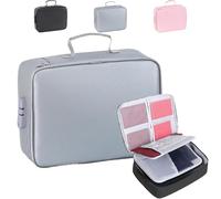 Générique Fireproof Keepsake Box with Lock, 5200°F Fireproof and Waterproof Document Organizer, Portable Large Capacity Storage Box for Certificates, Passports, Letters, Cards, and Valuables (Grey)