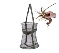 Générique Fish Basket - Flat Bottom Anti-Escape,Foldable Anti-Escape Basket | Fishing Landing Net Folding Cage For Shrimp Crab Live Caught Protection Outdoor Saltwater Sea Lake River Men