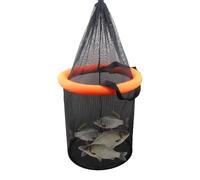 Générique Fish Basket - Foldable Live Catch Net | Portable Floating Mesh Drawstring Basket, Storage for Crayfish, Catfish, and Bait, Suitable Saltwater Freshwater Fishing, Lightweight Easy to Carry