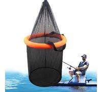 Générique Fish Basket, Foldable Live Lure Net Cage, Portable Floating Mesh, Drawstring Basket for Crayfish, Catfish, Bait Storage, Saltwater, Freshwater, Fishing Gear, Anglers, Easy Transport