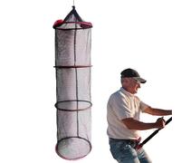 Générique Fish Basket - Nylon Quick-Drying Live Fishh Net | 9.84x11.81 inches Foldable Floating Fish Basket Mesh Bait Pen Portable Fishing Bait Storage Cage for Live Caught Fishh