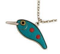 Générique Fish Necklace, Fish Jewelry Gift, 17.71x1.37 Inches Handmade Bait Charm, Colorful Lure Accessory for Travel or Casual Wear by Women Men Boys Girls Father Boyfriend Outdoors Fans