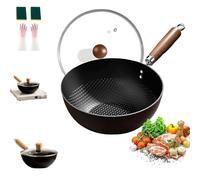 Générique Fish Scale Pattern Flat Bottom Non-Stick Pan, 2025 New Uncoated Non-Stick Household Cooking Pan, High Purity Frying Pans for Cooking, for Families, Single Women, Kitchens (11.2in(28.5cm))