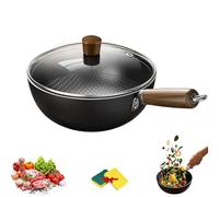 Générique Fish Scale Pattern Flat Bottom Non-stick Pan, 2025 New Uncoated Non-Stick Household Cooking Pan, High Purity Frying Pans, Dishwasher Friendly, Suitable Cookers Gas, Stir Fry Pans (10.2in)