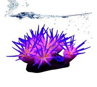 Générique Fish Tank Glowing Coral Ornaments, Silicone Soft Coral Decorations, 3.94x2.36in Artificial Luminous Aquarium Plants, Tank Decor, Suitable for Freshwater