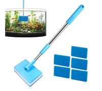Générique Fish Tank Sponge - Adjustable Length Scraper, 36-inch Handle with Pivot Head, Heavy Duty Scouring Pad, Non-Slip Ergonomic Grip, Efficient Cleaning Tool for Men Women Husband Wife Users