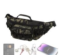Générique Fishing Bag, Multi-Compartment Fly Netting Pack, Lightweight Trawling Gear Pouch, Adjustable Straps, 1 Piece, Black, Camouflage, Perfect for Outdoor Casting Activities