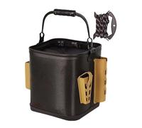 Générique Fishing Bucket, Live Fish Container, Lightweight Waterproof Bucket, Double Zipper Lure Storage Bag, Freestanding Rod Holder, Portable Fishing Gear for Outdoor Boating Hiking