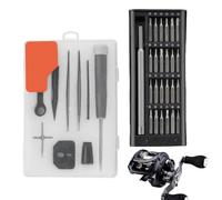 Générique Fishing Reel Maintenance Tool Kit for & Baitcasting Reels | Stainless Steel, Complete Disassembly Set | Professional Repair & Cleaning Kit for Anglers