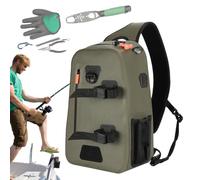 Générique Fishing Tackle Bag, Waterproof Storage Pack, 9.5L Slim Chest Backpack, Multi-Functional Lightweight Design, Durable Jig Tool Organizer, Ideal for Men, Women, Outdoor Fishing Trips